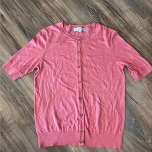 Ann Taylor Loft Cardigan Coral Pink medium